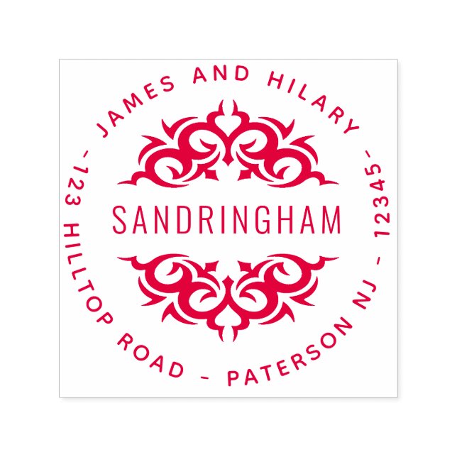 Carimbo Auto Entintado Ornamentado Decorativo Estilo Mandala Endereço de  (Design)