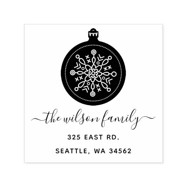 Carimbo Auto Entintado Ornamento Escandinavo Cónico Endereço de Devolução (Design)