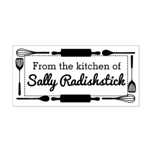 Carimbo Auto Entintado Os utensílios limitam culinário da cozinha de