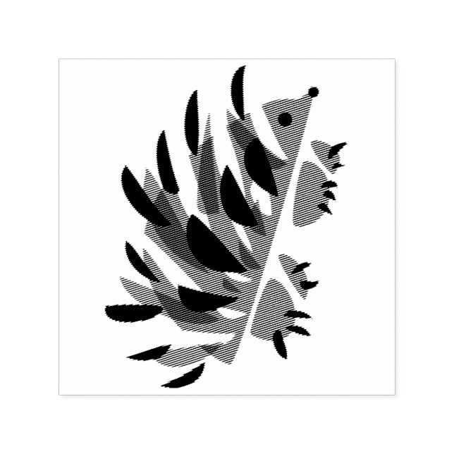 Carimbo Auto Entintado Ouriço bonito geométrico abstrato (Design)