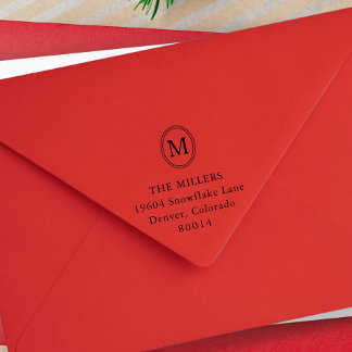 Carimbo Auto Entintado Oval Monogram Personalized Return Address