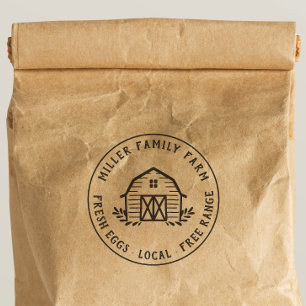 Carimbo Auto Entintado Ovo Arredondado Personalizado Da Fazenda Da Famíli