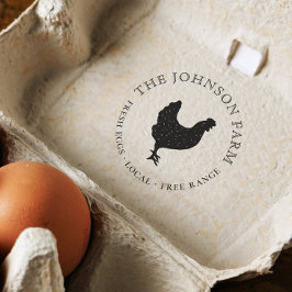 Carimbo Auto Entintado Ovo de Fazenda de Galinha Vintage Personalizado