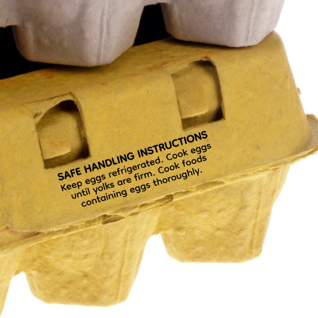 Carimbo Auto Entintado Ovo de instruções de manuseamento seguro (Criador carregado)