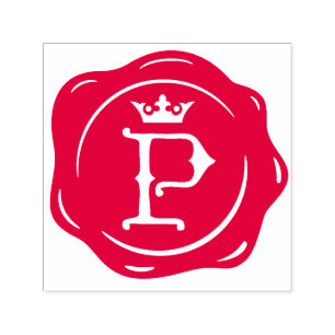 Carimbo Auto Entintado P - Letra inicial da coroa gótico antiga do selo