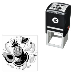 Carimbo Auto Entintado Padrão de Frutas de Verão Fresco
