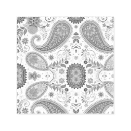 Carimbo Auto Entintado Padrão Floral Branco Paisley Boho Vibrante