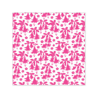 Carimbo Auto Entintado Padrão Floral Fuchsia Rosa – Botânica Retro