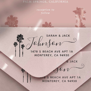 Carimbo Auto Entintado Palm Tree Romance Wedding Suite