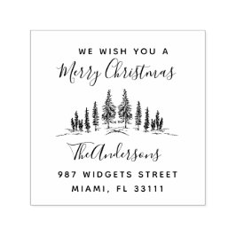 Carimbo Auto Entintado Palmeira de Natal, Pine de Natal Endereço Russo de