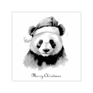 Carimbo Auto Entintado Panda de Natal, personalizável