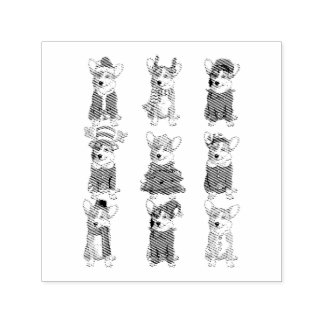 Carimbo Auto Entintado Papais noeis Corgi Árvore de Natal Luzes Elf Reind