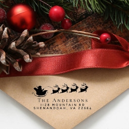 Carimbo Auto Entintado Papais noeis de Natal Reindet Endereço de devoluçã