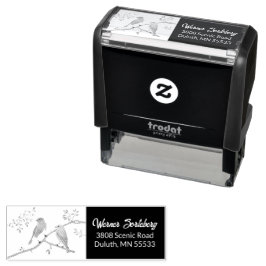 Carimbo Auto Entintado Par de Azulinhos de Borracha Automática