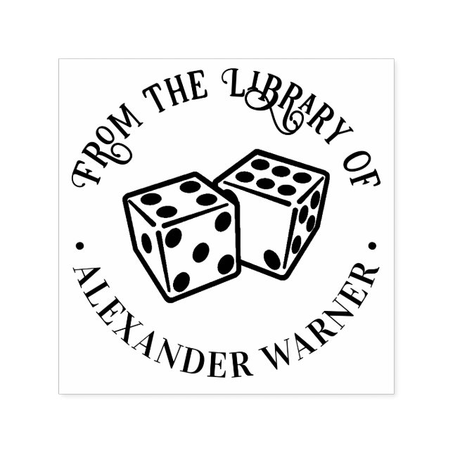 Carimbo Auto Entintado Par de Dados Jogos de Cassino Biblioteca Livro de  (Design)