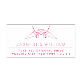 Carimbo Auto Entintado Par De Papel De Beijo De Origami Gruas Casamento A