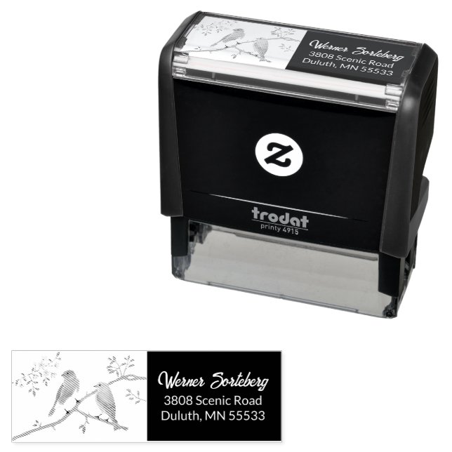 Carimbo Auto Entintado Par de Selos Automáticos de Pássaros Azuis (In Situ)