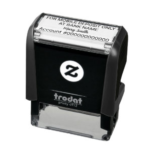 Carimbo Auto Entintado Para depósito móvel somente conta bancária Nome cu