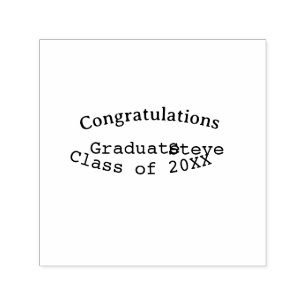 Carimbo Auto Entintado Parabéns graduado nome turma de 20XX tipo w