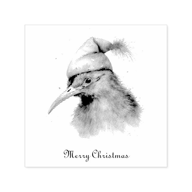 Carimbo Auto Entintado Pássaro Kiwi bonito no Chapéu Elf de Natal, person (Design)