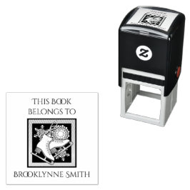 Carimbo Auto Entintado Patinação no Gelo Moderna Este Livro Pertence Ex-l