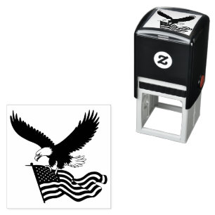 Carimbo Auto Entintado Patriótico Americano Bald Eagle Segurando American