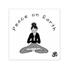 Carimbo Auto Entintado Peace on Earth Yoga Girl