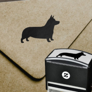Carimbo Auto Entintado Pembroke Welsh Corgi Dog Breed Silhouette