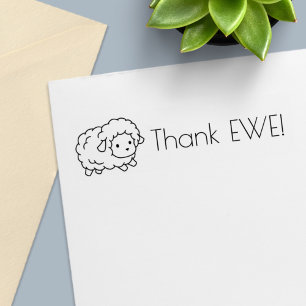 Carimbo Auto Entintado Pequeno Obrigado De Ovelha Bonita (Você)