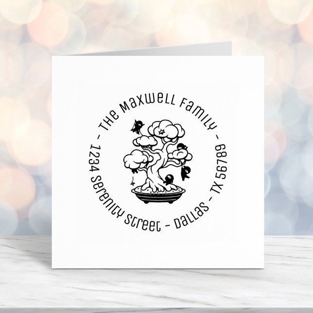 Carimbo Auto Entintado Pequenos Ninjas em Bonsai Tree Family Endereço no  (Criador carregado)