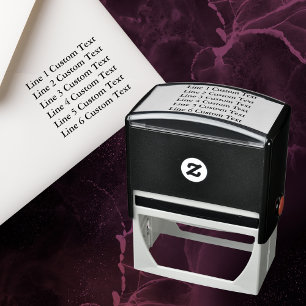 Carimbo Auto Entintado Personalização tradicional de 6 linhas de texto em