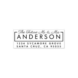 Carimbo Auto Entintado Personalizado Moderno "O Futuro Sr. & Sra" Endereç