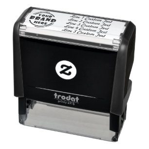 Carimbo Auto Entintado Personalizar Tradicional 5 Linhas de Texto Serif