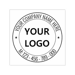 Carimbo Auto Entintado Personalize seu logotipo de sua empresa Texto circ