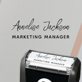 Carimbo Auto Entintado Personalized name title signature script 