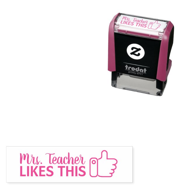Carimbo Auto Entintado Personalized Teacher Likes This Stamp (In Situ)