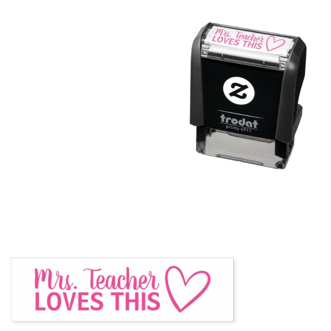 Carimbo Auto Entintado Personalized Teacher LOVES This Stamp (In Situ)