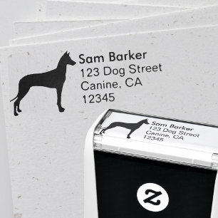 Carimbo Auto Entintado Pharaoh Hound Dog Raça Silhouette Endereço de Devo