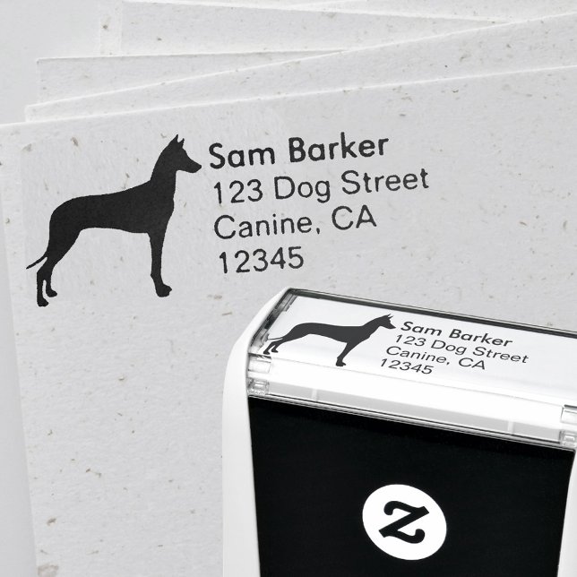 Carimbo Auto Entintado Pharaoh Hound Dog Raça Silhouette Endereço de Devo (Criador carregado)