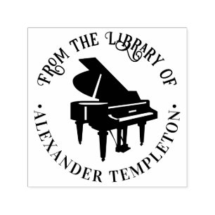 Carimbo Auto Entintado Piano de Cauda Baby Biblioteca de Instrumentos Mus