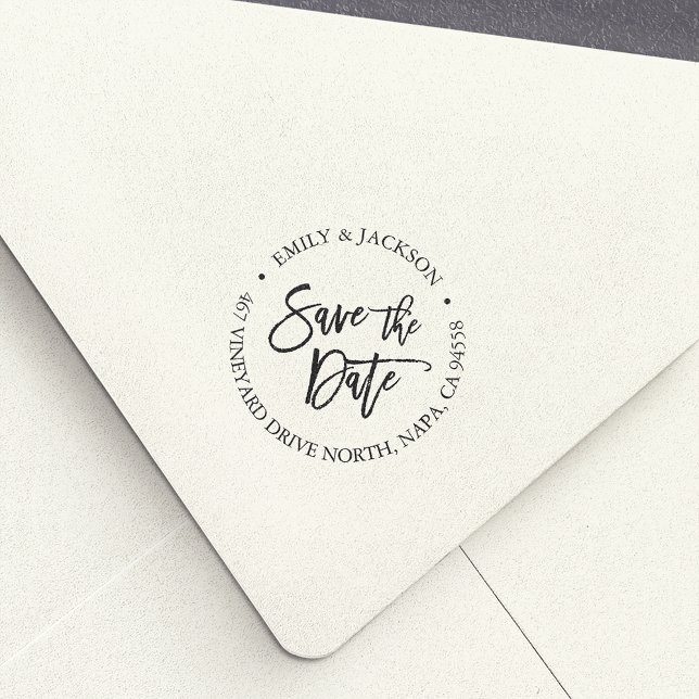 Carimbo Auto Entintado Pincel Moderno - Escrito Salvar Endereço de Retorn (Criador carregado)