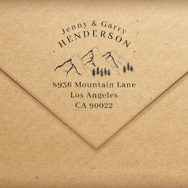 Carimbo Auto Entintado Pine-tree Mountain Casal Wedding Return Address