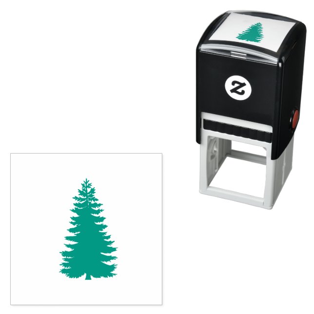 Carimbo Auto Entintado Pinheira Clássica Evergreeen Pine Stamp Wood Art S (In Situ)