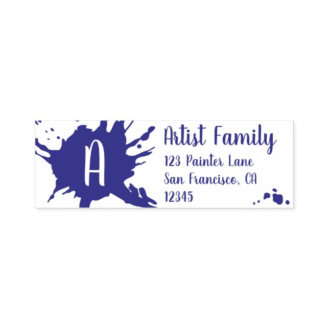 Carimbo Auto Entintado Pinta Artística - Apresentação Monograma Endereço  (Design)