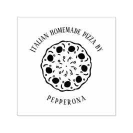 Carimbo Auto Entintado pizza de pepperoni texto personalizado negócios
