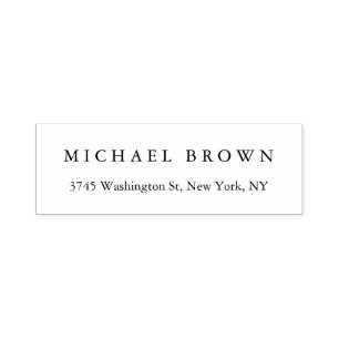 Carimbo Auto Entintado Planície Elegante Clássica Única Branca Preta