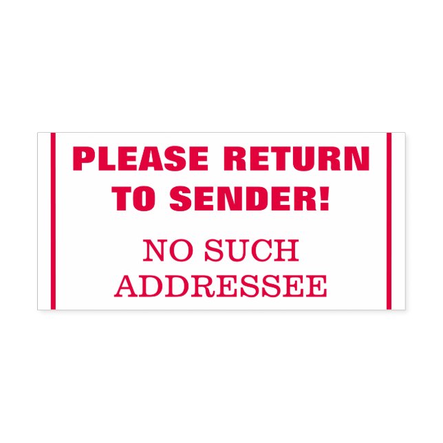 CARIMBO AUTO ENTINTADO "POR FAVOR, VOLTE AO ENVIO!" "NENHUM DESTINATÁRIO" (Design)