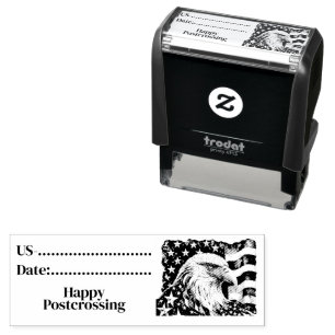 Carimbo Auto Entintado Postcross ID USA, USA Eagle Design,
