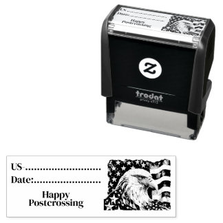 Carimbo Auto Entintado Postcross ID USA, USA Eagle Design,