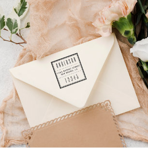 Carimbo Auto Entintado Praça Azul   Art Deco Return Address